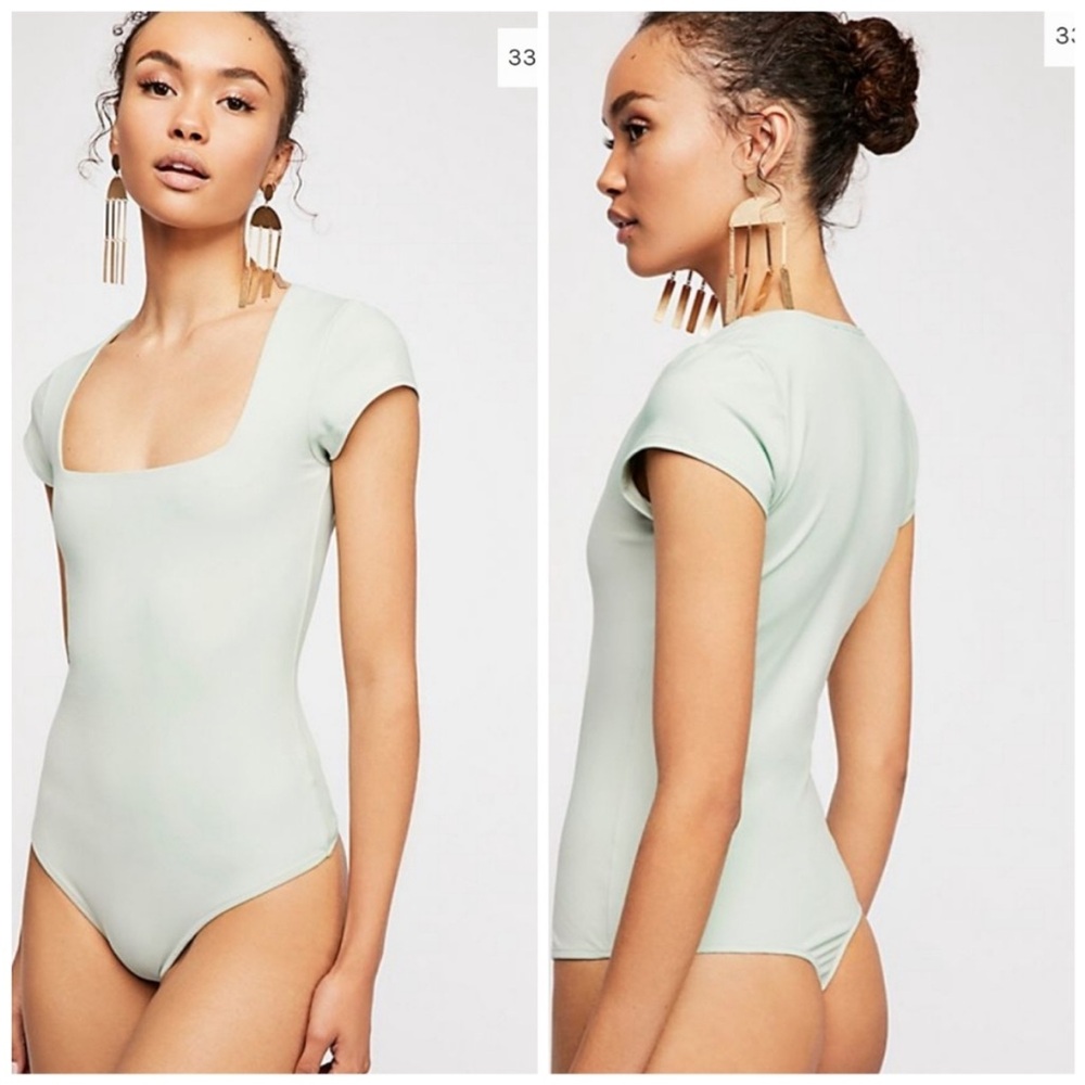 Free People Mint Green Women's Bodysuit